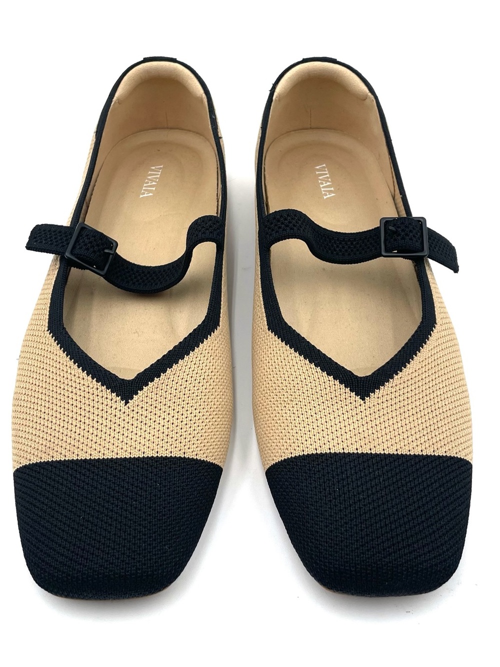 Vivaia biege & black ballet flats Size 40
